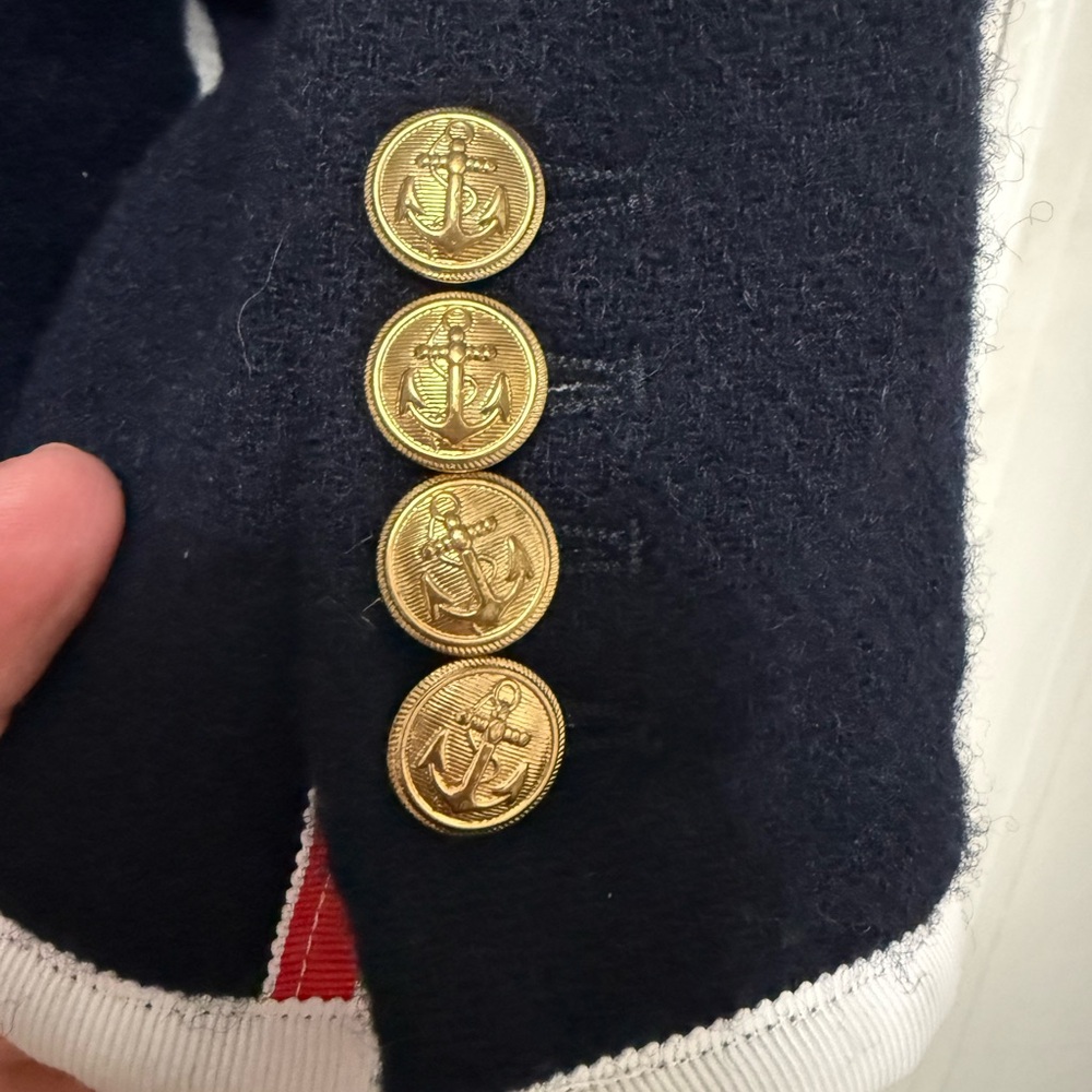 Thom Browne Navy Blue Blazer with White Trim - Picture 7 of 9